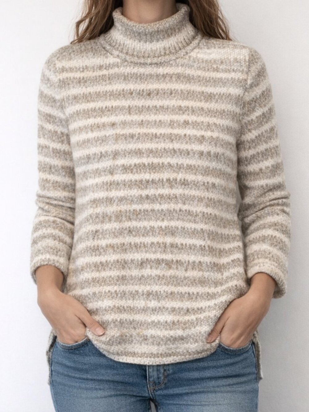 Vintage Columbia Chunky Knit Sweater Womens Large Tan Beige Wool
